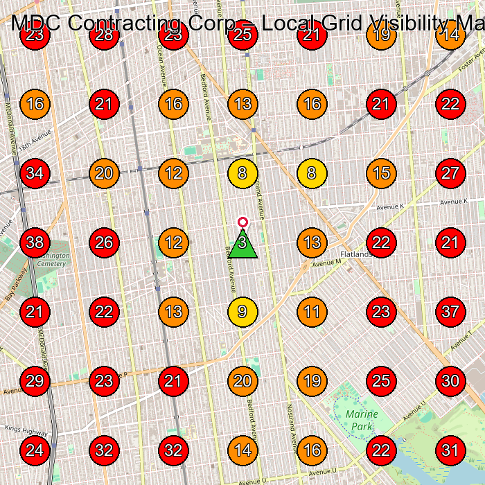 MDC Contracting Corp GeoGrid visibility map for General Contractor in Brooklyn